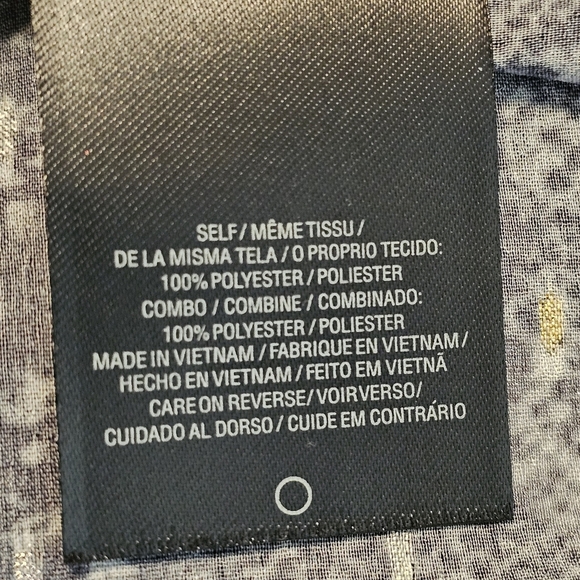 Tahari Rosalyn Gray Sleeveless Blouse Snake Print Velvet Trim Women's Large - Picture 9 of 13